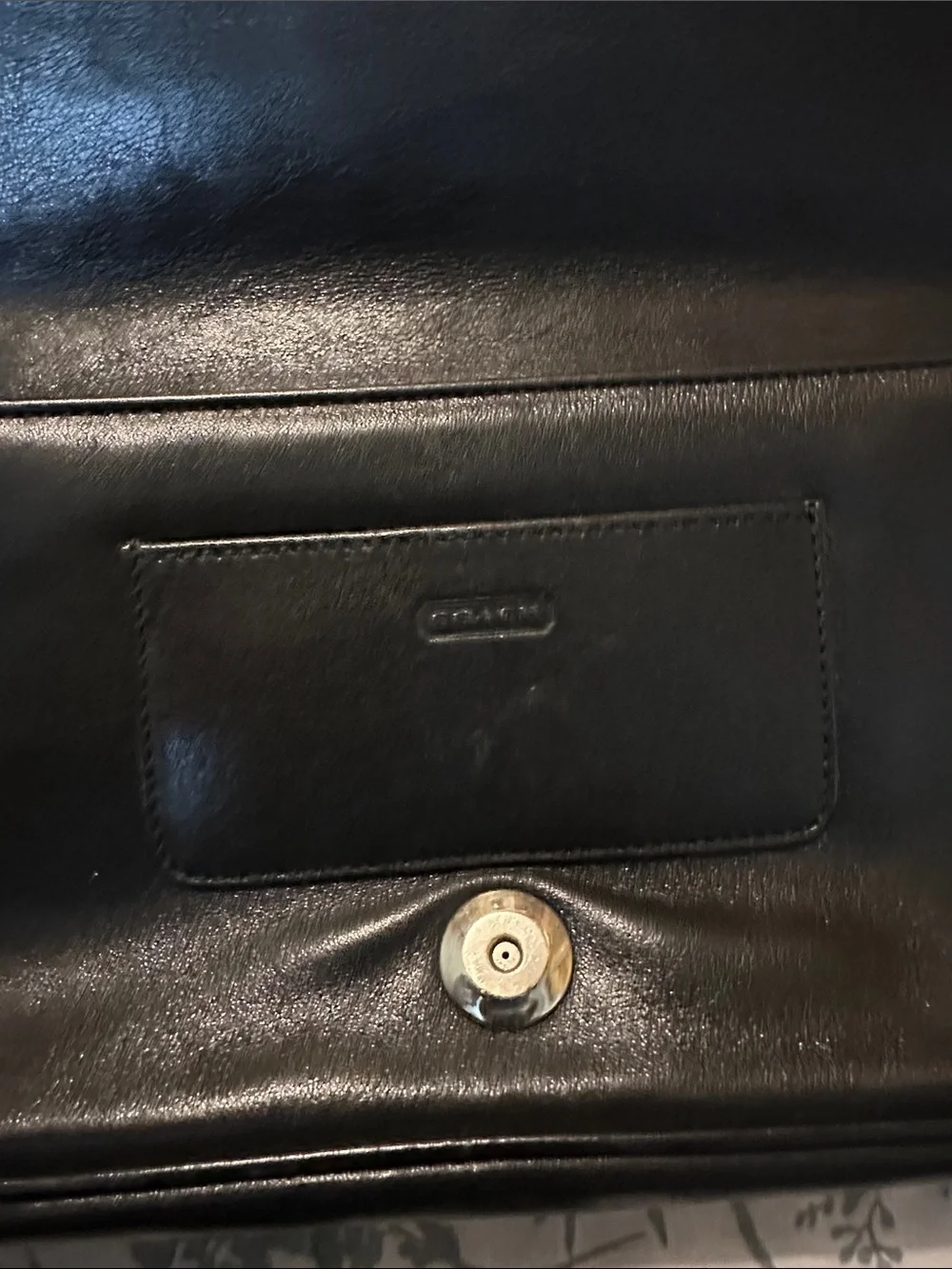 Classic Black Leather Clutch Bag